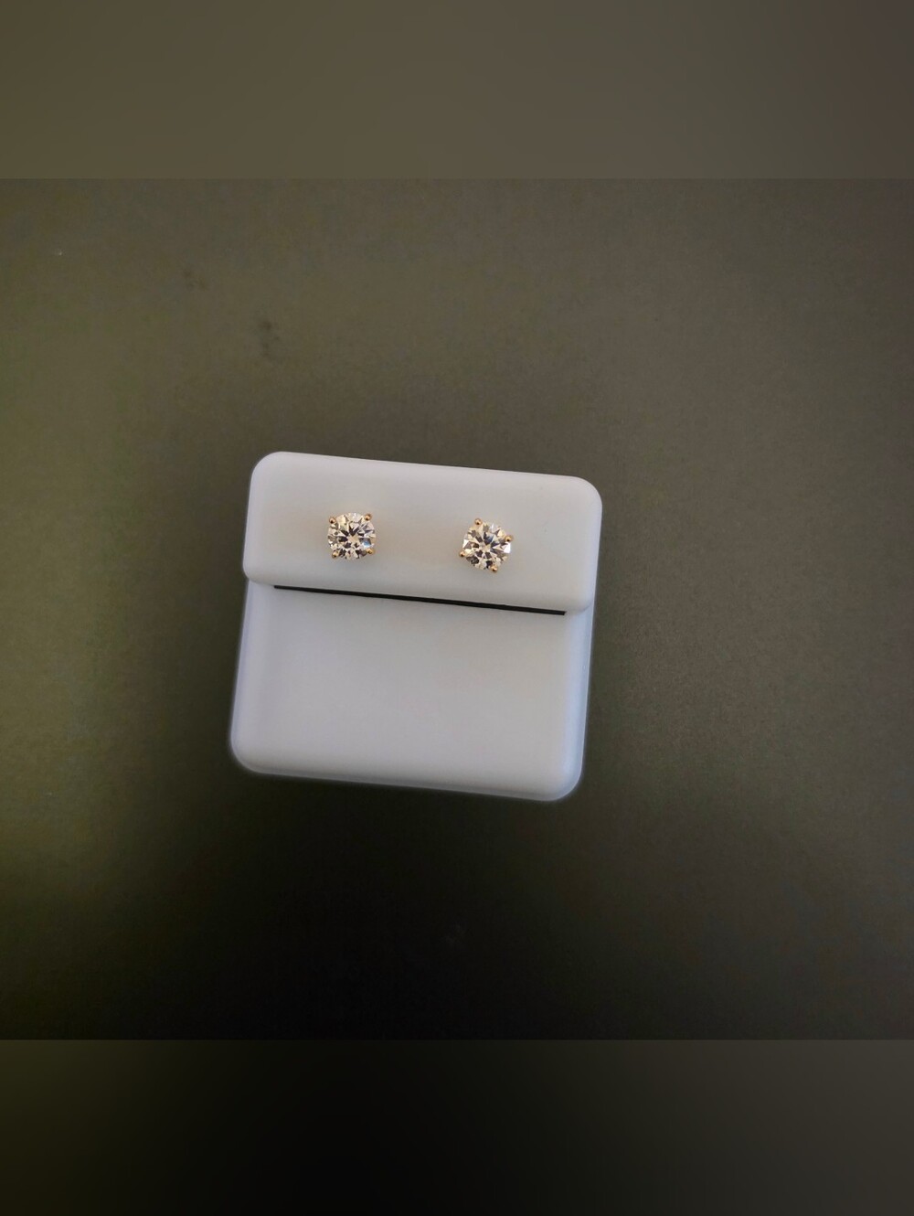 18k Gold Over Sterling Silver Moissanite Stud Earrings Screw Back